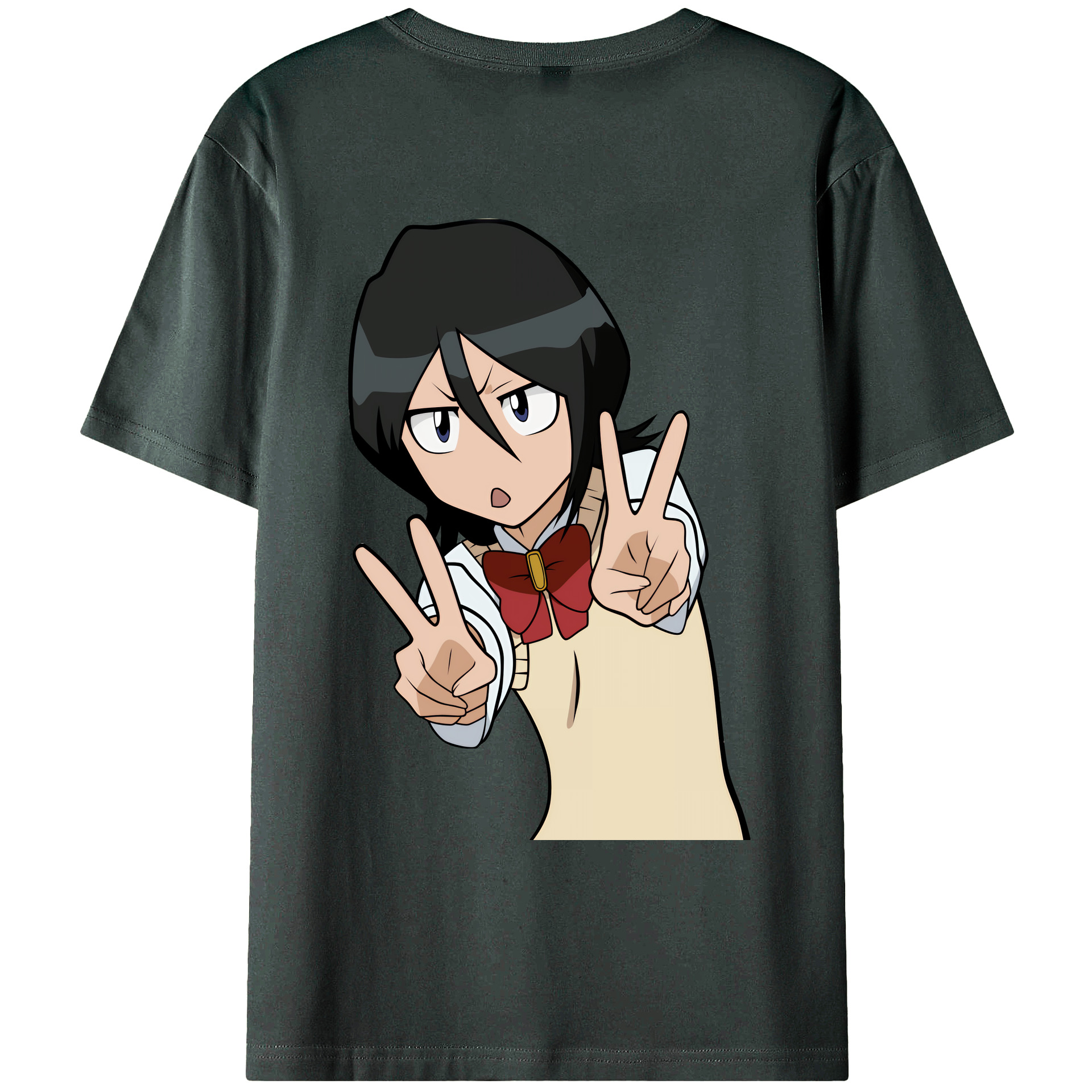 （画像用） ブリーチ 朽木ルキア BLEACH Kuchiki Rukia 綿100％ メンズ半袖Tシャツ（バックプリント） 通気性